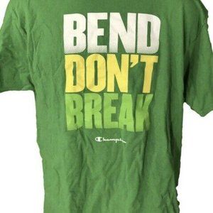 VINTAGE Champion Shirt BEND DON'T BREAK Green S/S